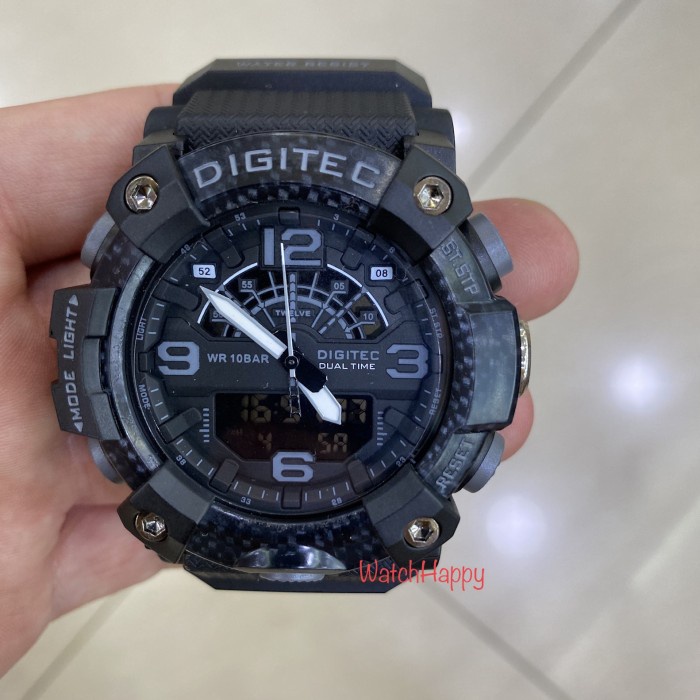 Hot Sale Watchhappy Digitec Da-2118T Da2118T Da 2118 Men Full Black Rubber Ori Termurah