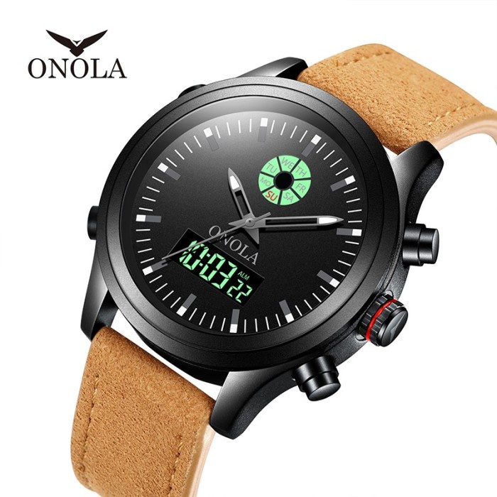 Diskon Spesial Grosir Jam Tangan Pria Onola 8001 Fashion Sports Anti Air Dual Terbaru