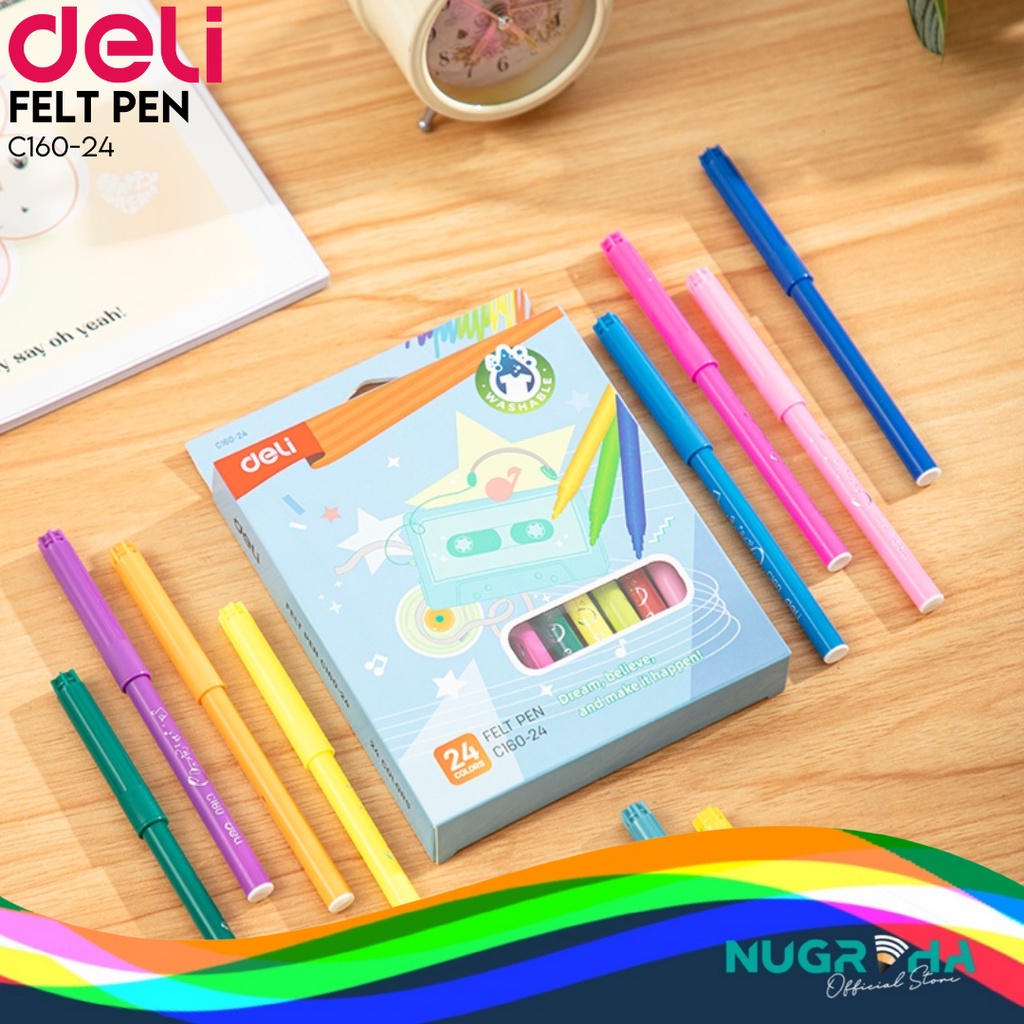 

Spidol Felt Pen Deli x Agnez Mo C160-24 Warna