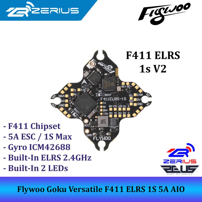 Terlaris Flywoo Fc Goku Versatile F411 Elrs 1S 5A Esc Aio Fc