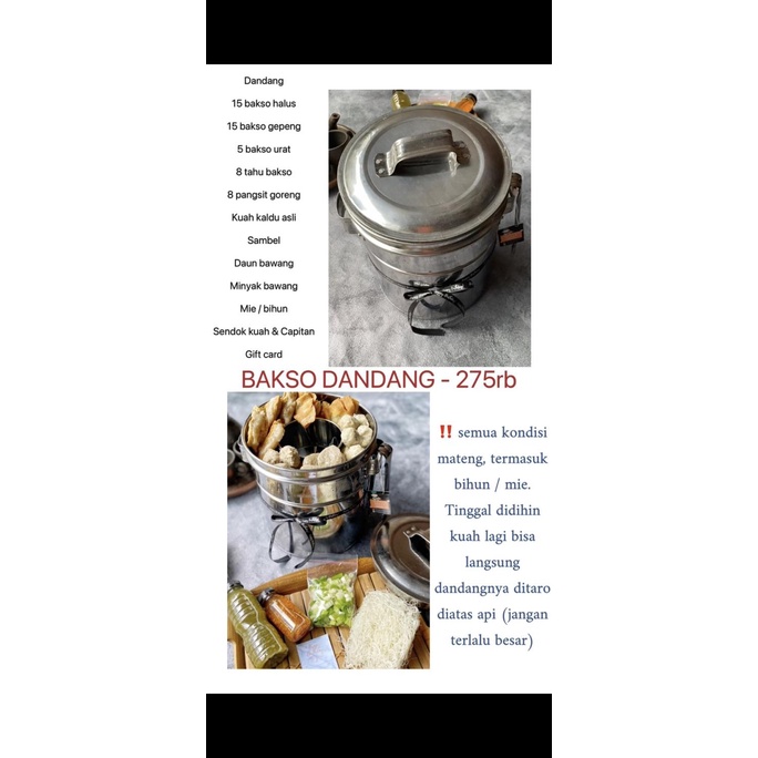 

Promo Bakso dandang termasuk dandangnya