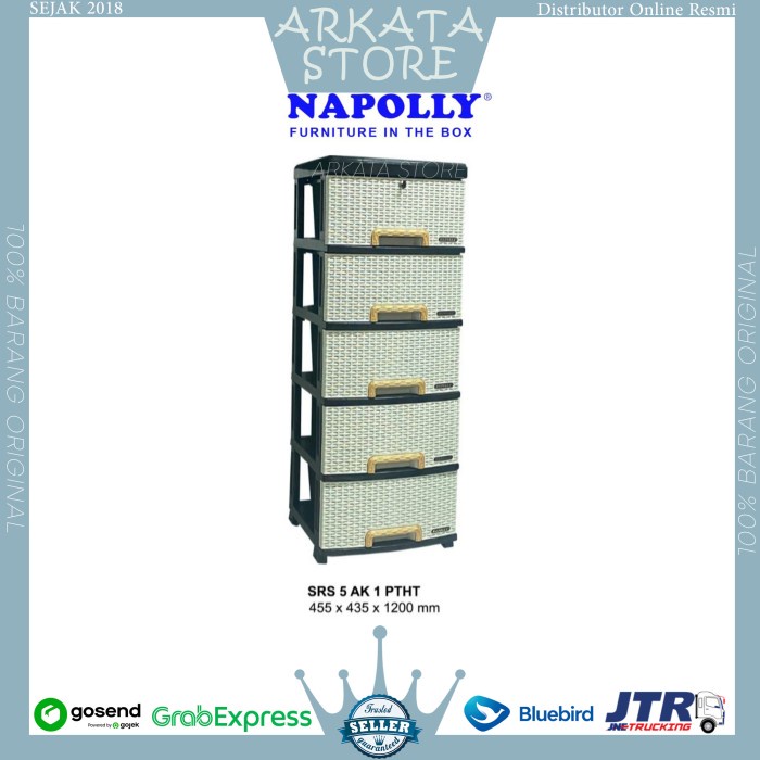 Terlaris Rak Laci Napolly 5 Susun Bb Contan 500 K1 Fc (Kunci) 4 Susun