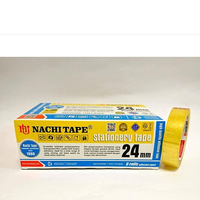 

MURAH Nachi Selotip Stationery Nachi Yellow Dus 24 mm x 72 yard (6 Pcs)