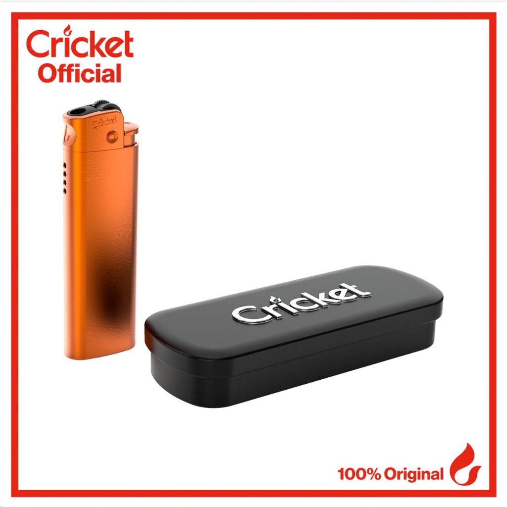 Terlaris Cricket Deluxe Metal Lighter - Orange (Eksklusif Secara Online) Best Quality
