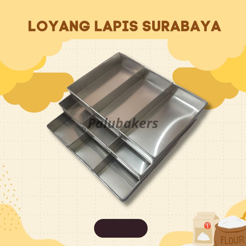 Loyang Lapis Surabaya ukuran (20 24 30) cm / loyang spiku gancet 3 bahan alumunium