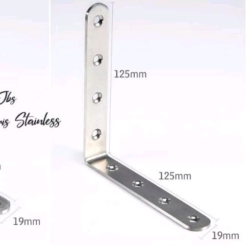 BRACKET SIKU AMBALAN STAINLESS 125X125MM(12,5CM) T:3MM - PENYANGGA RAK