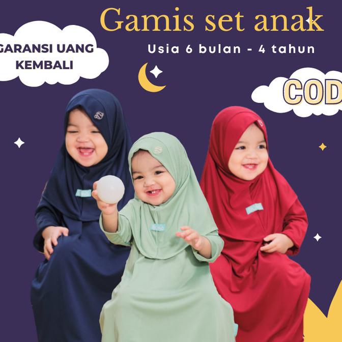 Baju Gamis Anak Bayi Perempuan Umur Usia 0 1 2 3 4 5 6 12 Bulan Tahun