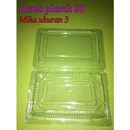 

@100Pcs Ukuran 3 Box Mika Plastik Mika Bening Tempat Kue Nasi Makanan 074