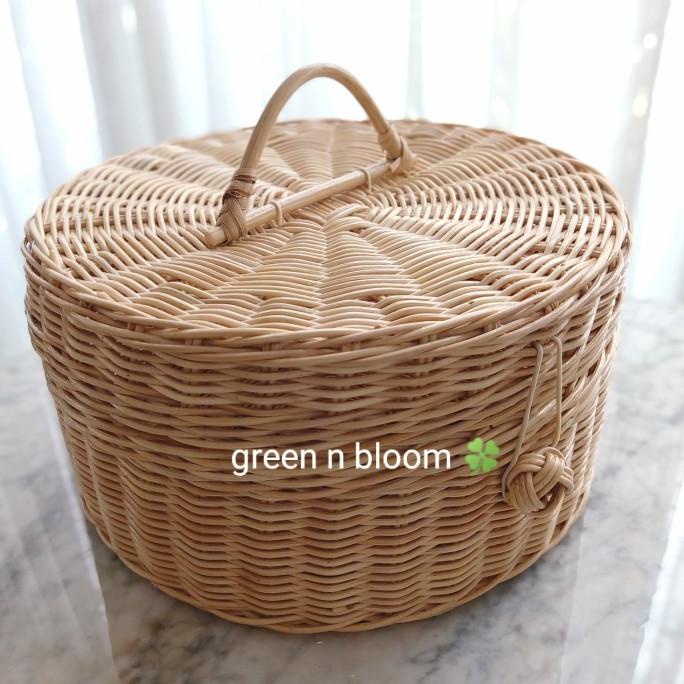 

keranjang rotan koper besar parcel kue hampers ayam panggang uk 30 cm