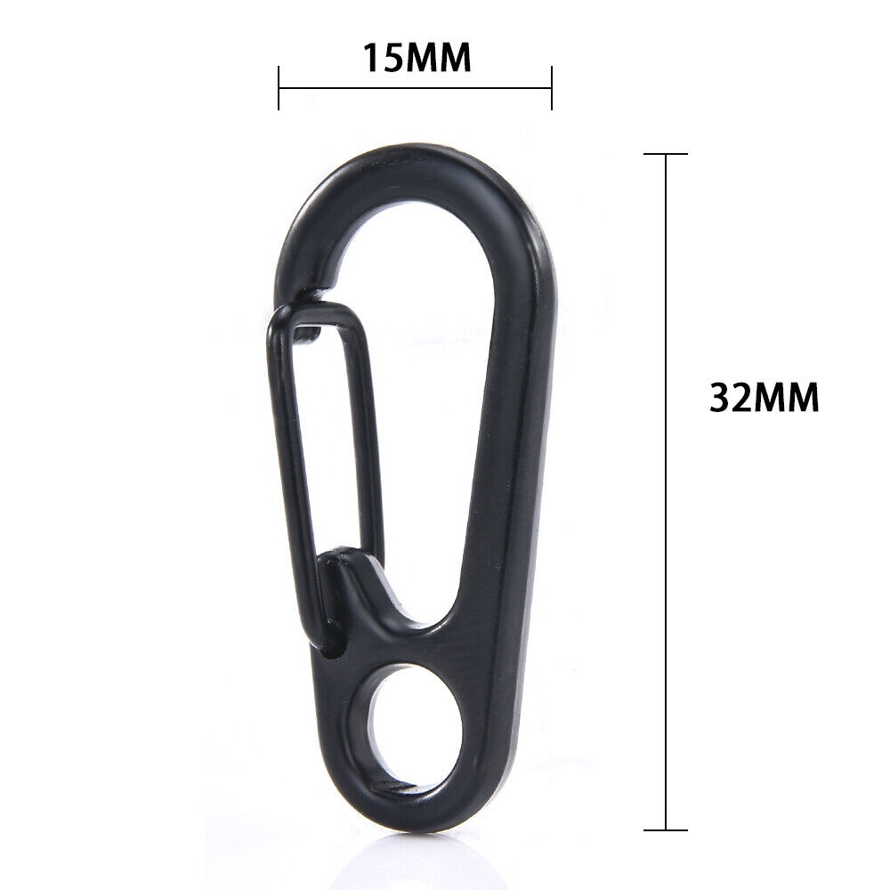 Agares Mini D-type Buckle Hanging Carabiner Keychain EDC - B36 - Black