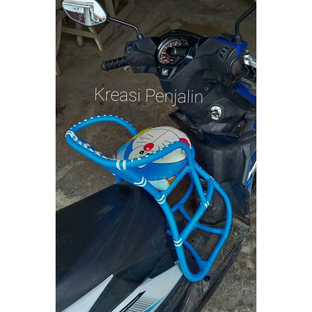 ( Bisa Cod ) Kursi Boncengan Anak FULL ANYAM / Dudukan Anak Motor Matic ROTAN / Kursi Boncengan Anak