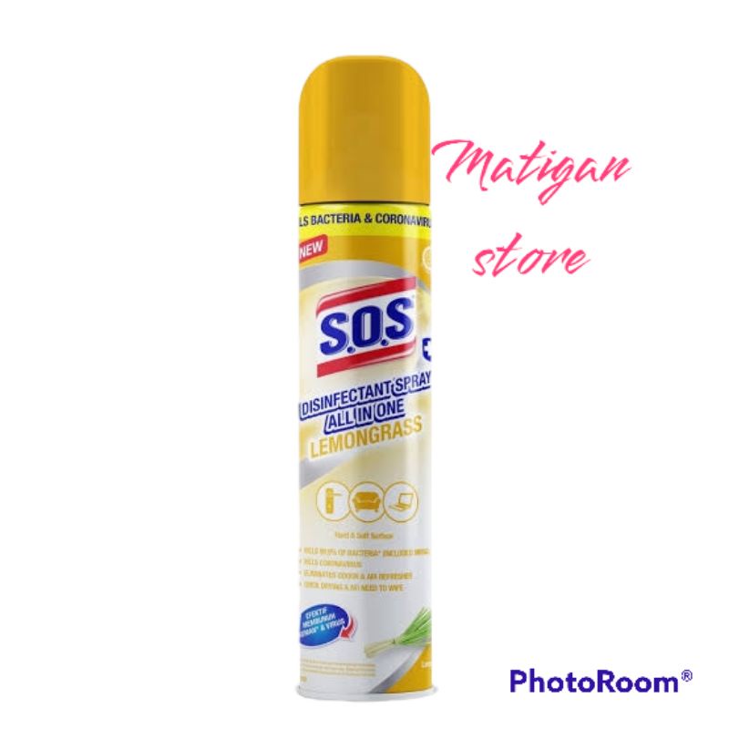 S.O.S Disinfektan Spray All In One Lemongrass 250ml