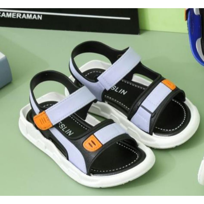 COD Sandal Gunung Anak Laki Laki Import Karet Motif Robot Bahan Karet Elastis Empuk Pengait Velcro Sol Anti Slip Ukuran 21 - 35 MO-Gundam ini