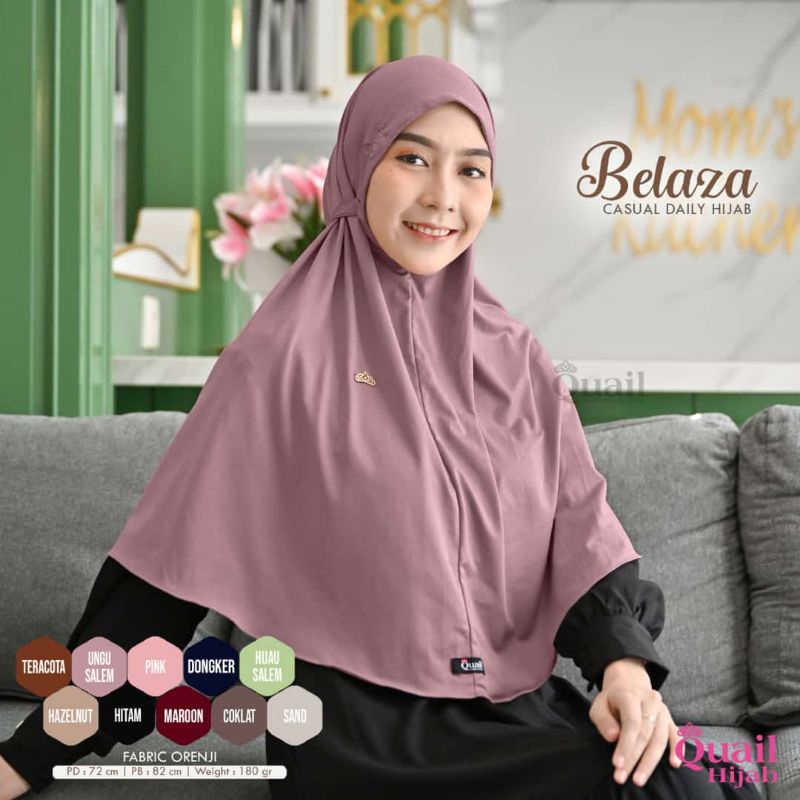 Restock Jilbab Instan tali belakang Quail model Belaza