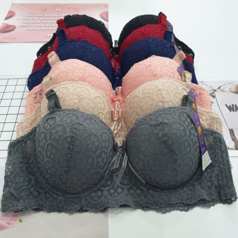 Bra wanita dewasa Rendah 36/38/40/42/44 busa tebal Kawat termurah/bh kawat busa tebal wanita dewasa 