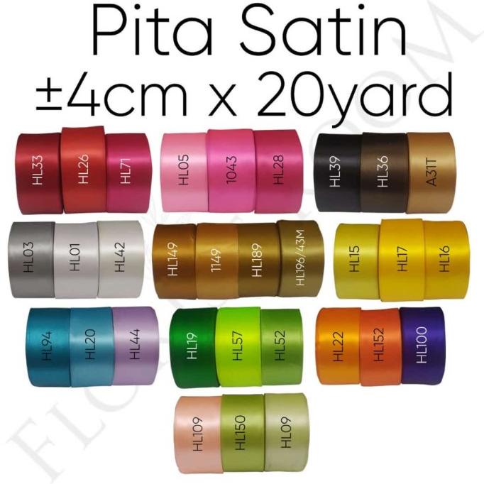 

------] Pita Satin 4cm x 20yard - Ribbon - Kado - Satin Ribbon Pita Kain