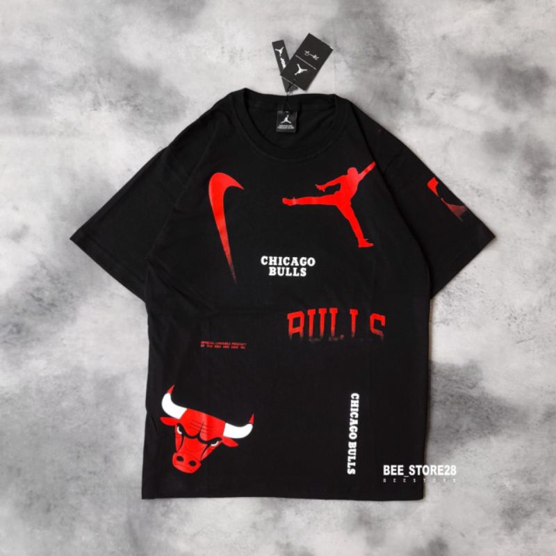 KAOS T-SHIRT JORDAN X CHICAGO BULLS FULLTAG &amp; LABEL