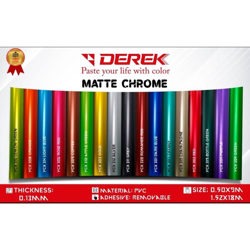 STICKER SKOTLET DEREK MATTE CHROME PREMIUM