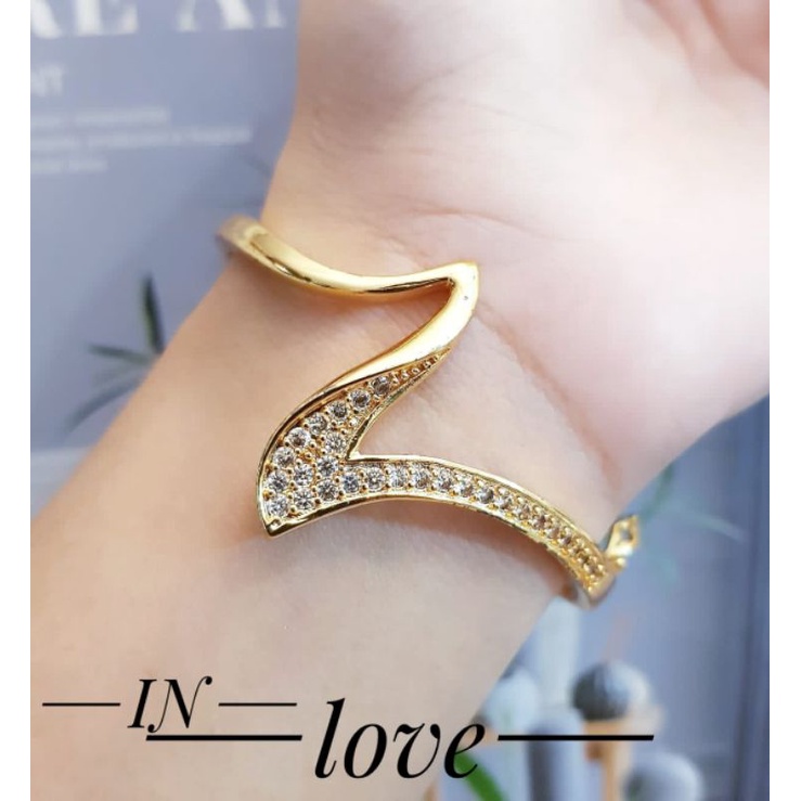 Gelang Xuping Gold Bengle Zig-zag 839