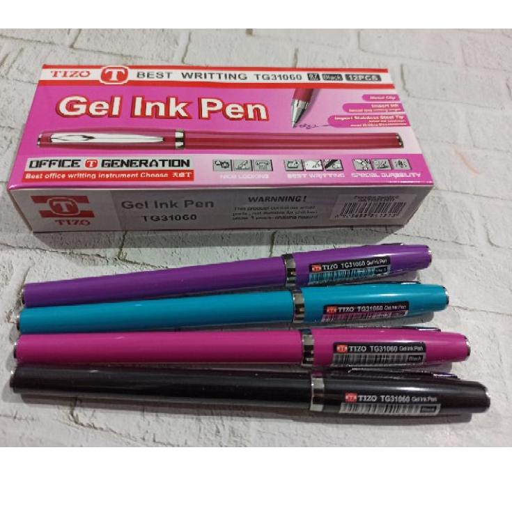 

Kejutan Terbaik (12pc) Pulpen Gel 0.7 Tizo/ TG-31060/ Gel ink pen Body Warna