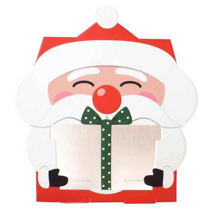 

'+'+'+'+] Xmas Mini Box Plastic For Cookies Santa Green Tie /Plastik Box Mini