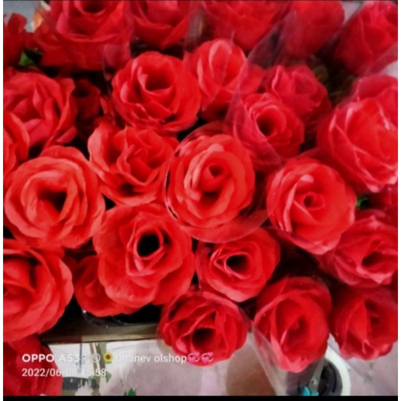 BUNGA MAWAR MERAH SINGLE TANPA MIKA/MAWAR MERAH 1 TANGKAI