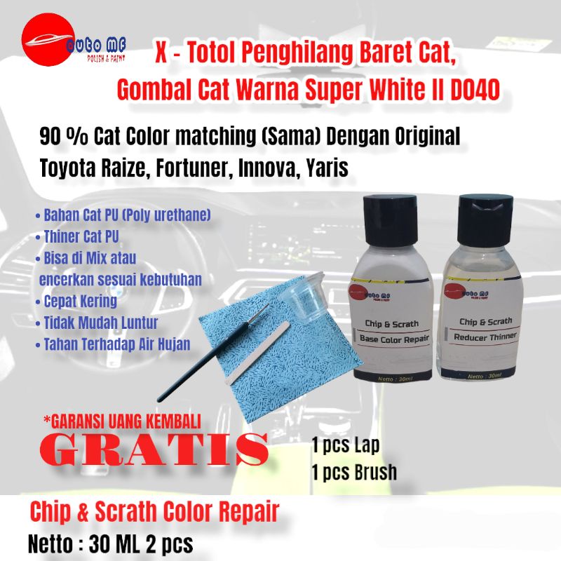 Cat Oles Warna Putih | Cat Totol Putih D 40 | Toyota Innova | Fortuner | Yaris | Raize