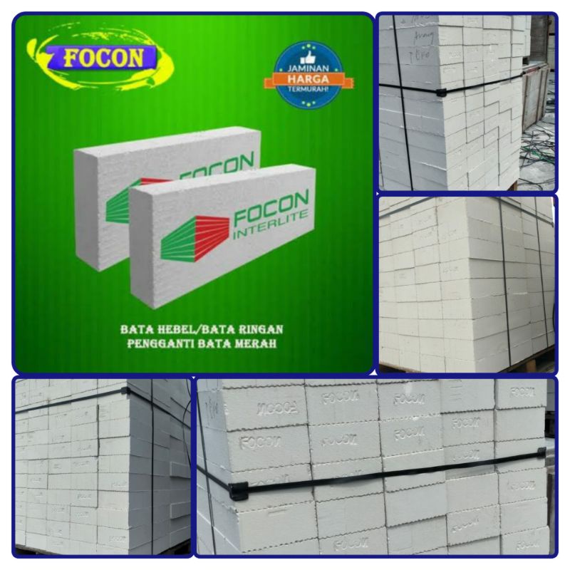 Bata Ringan/Hebel FOCON Kualitas A1 (Free Perekat 3)