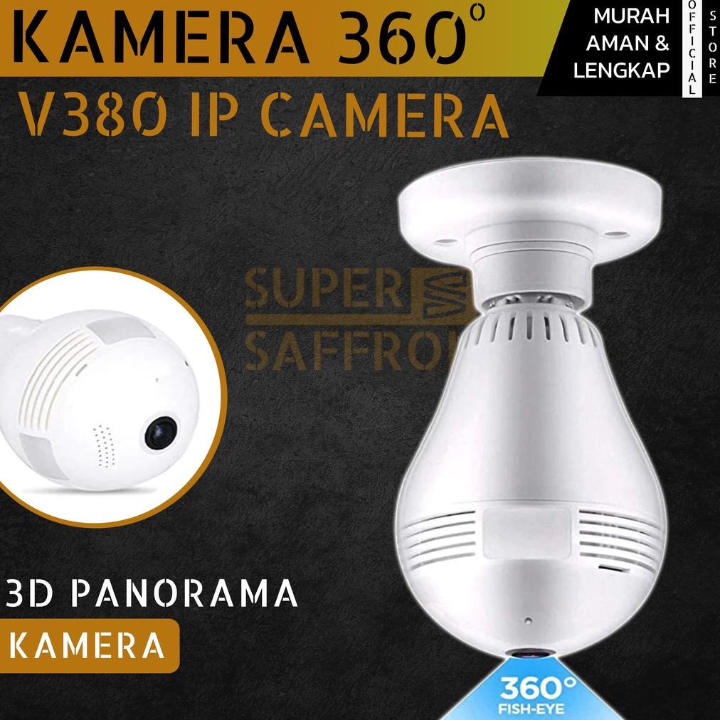 CCTV Lampu Camera Sensor Gerak Suara 6W 355 Derajat HD 1080P Fisheye