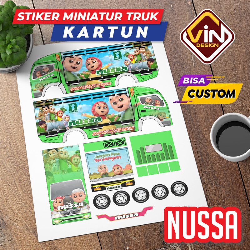 STIKER MINIATUR TRUK / NUSSA / KARTUN / POLA STICKER MINIATUR TRUCK OLENG