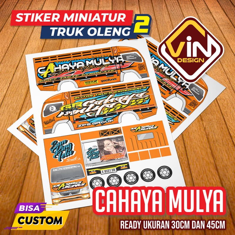 STIKER MINIATUR TRUK / CAHAYA MULYA / POLA STICKER MINIATUR TRUCK OLENG