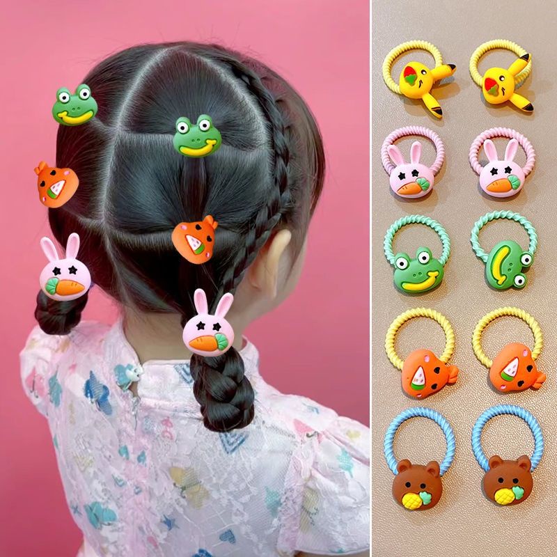 SET IKAT RAMBUT ANAK KOREA/IKAT RAMBUT ANAK KARAKTER ISI 10PCS