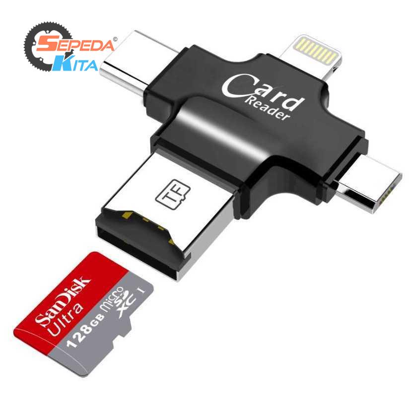 USB Y-DISK OTG Card Reader 4 in 1 Lightning+Micro USB+USB Type C - CR125 ORIGINAL