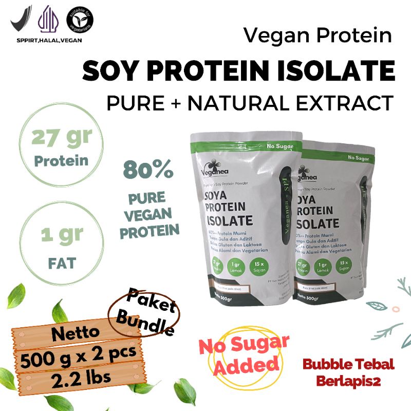 Veganea Pure Soy Protein Isolate 1000 gram - Vegan Protein