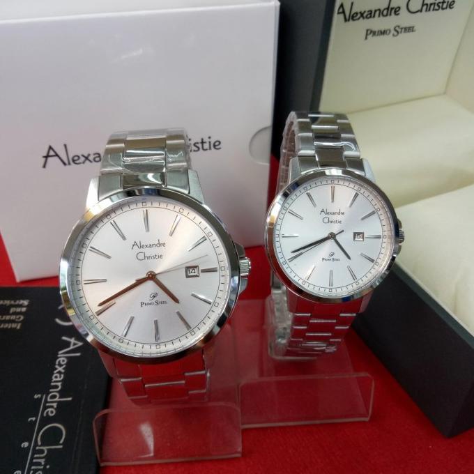 JAM TANGAN COUPLE JAM TANGAN ANALOG COUPLE ALEXANDRE CHRISTIE AC 1014 MD/LD STEEL SOLID EL09I09A82L