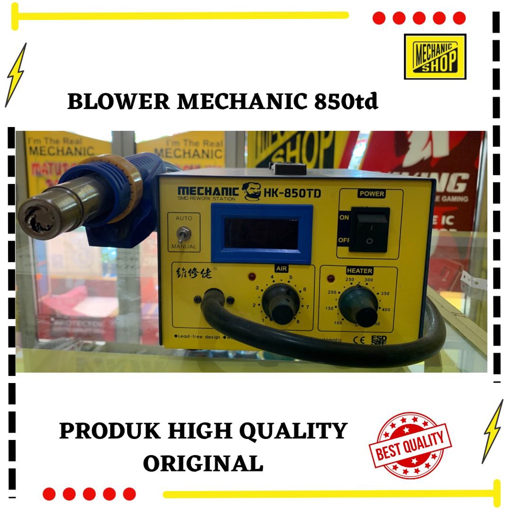 Blower Mechanic HK-850TD SMD Rework Station LED Digital Display 18.6x25.3x12.5cm 4kg