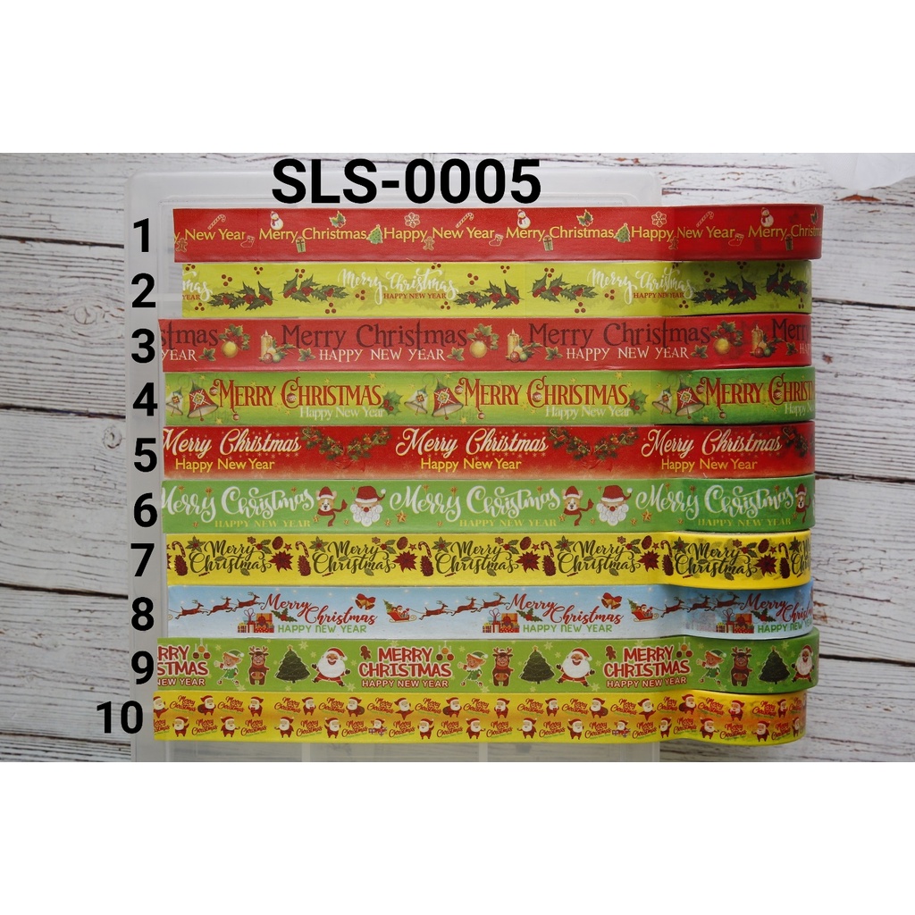 SLS-0005 Selotip kertas washi motif box kue kering natal christmas (Packaging)