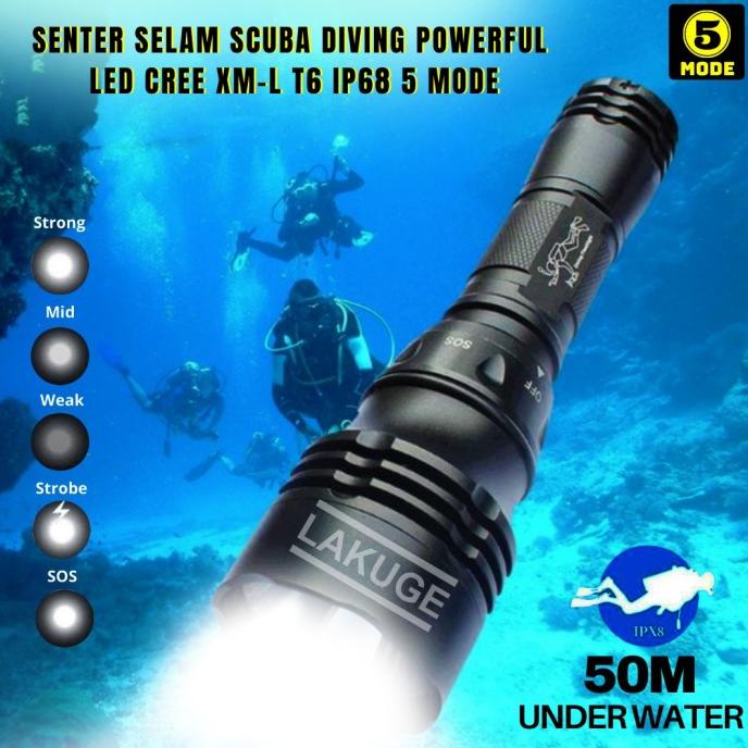 Paket Senter Selam Swat Police T6 LED XZT 8760 Waterproof