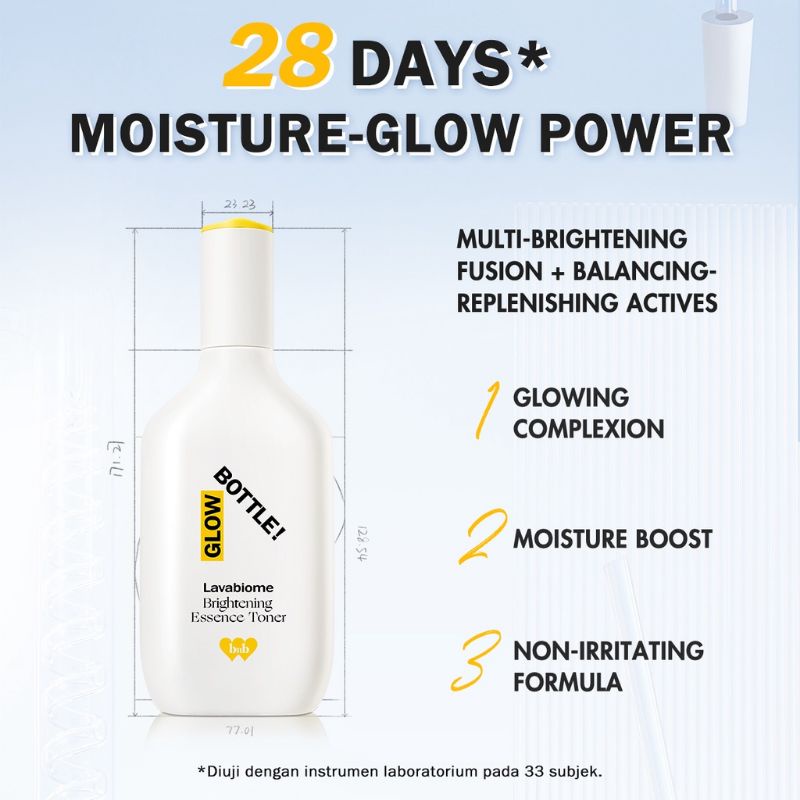 BNB barenbliss Meta-Glow Glow Bottle! Lavabiome Brightening Korea Essence Hydrating Toner「28 Days Brightening」-「Pelembab Wajah」