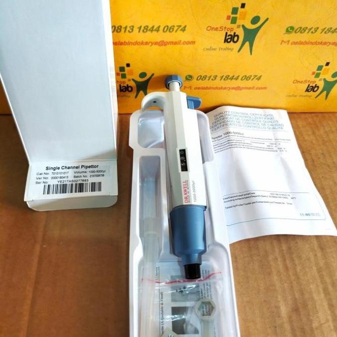 Termurah Drawell Micropipette 1-5 Ml Mikropipet Adjustable Volume