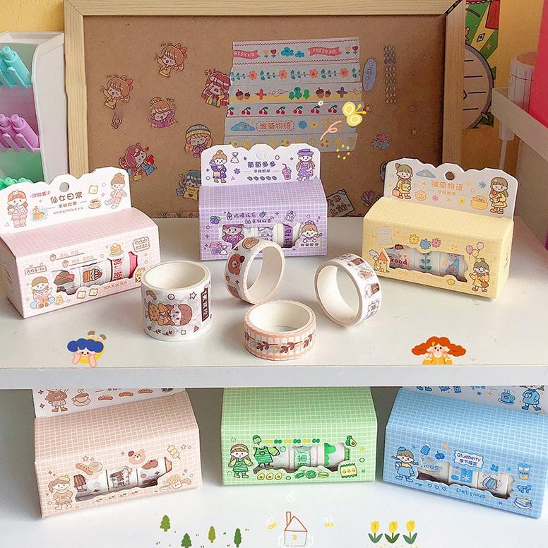 

Set Stiker Label Washi Masking Tape Motif Kartun Handmade DIY Untuk Dekorasi Hadiah