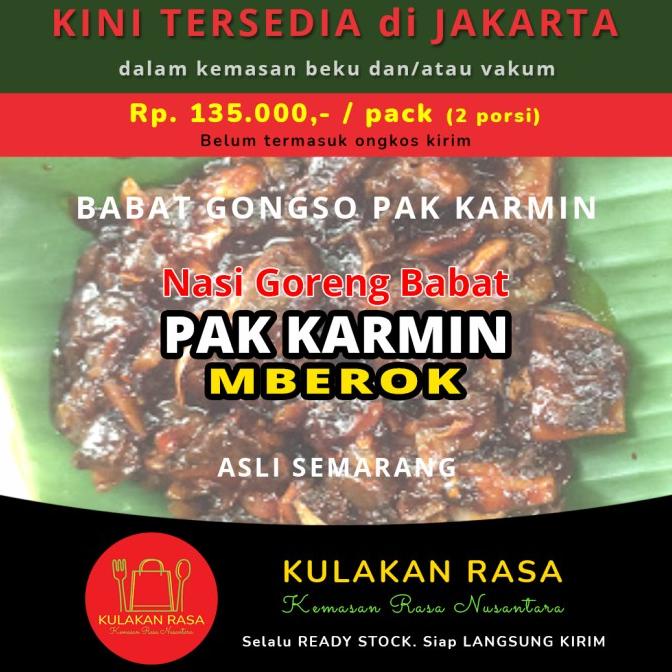 

Promo BABAT GONGSO PAK KARMIN asli dari Semarang (1 paket isi 2 porsi)