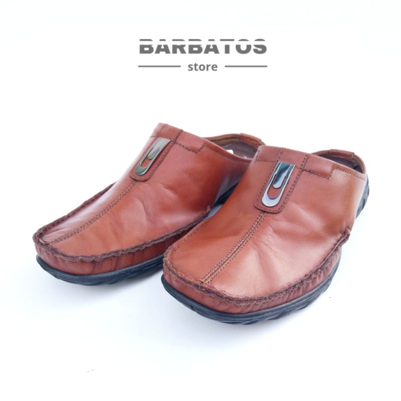 BARBATOS Sepatu Bustong Kulit Asli Pria Sandal Bustong