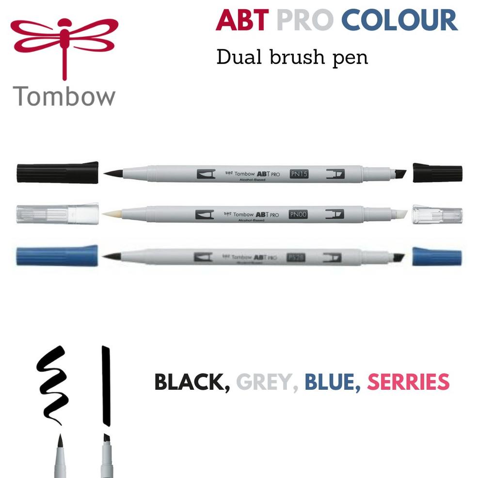 

Trending Tombow Abt Pro Colour Dual Brush Pen (Black , Grey And Blue Series)