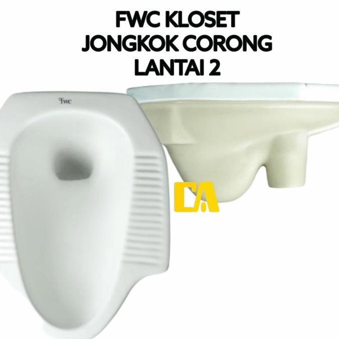 Closet / Kloset Jongkok Fwc Putih Corong Lurus Lantai 2 (Gojek)