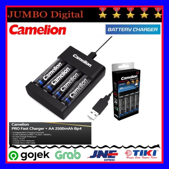 BATERAI CHARGER CAMELION AA 2500 MAH BP4 QUICK CHARGER BATERAI CAS