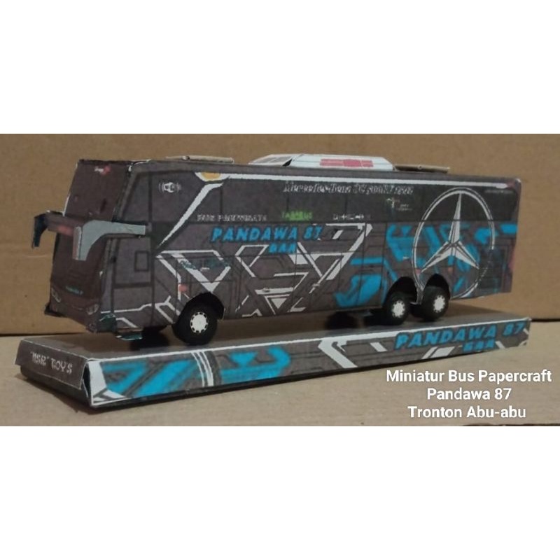 Miniatur Bus Pandawa 87 Tronton Abu-abu