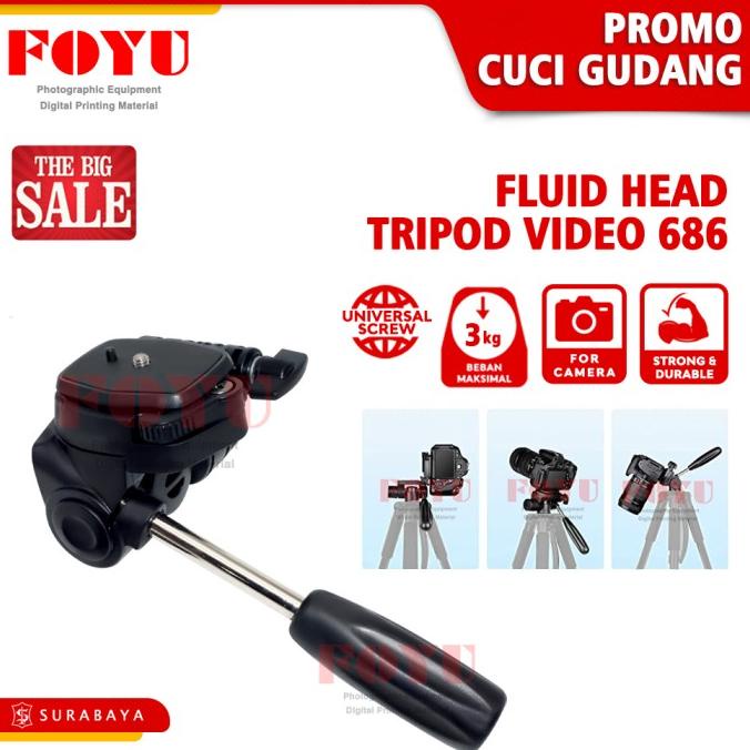 Fluid Head Kepala Tripod Camera Kamera DSLR Shooting Universal Video