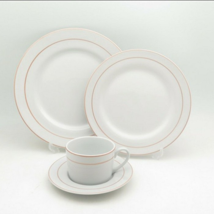 DINNER SET/ PIRING SET PREMIUM GOLDLINE/PIRING LIS EMAS ISI 16PCS #ORIGINAL