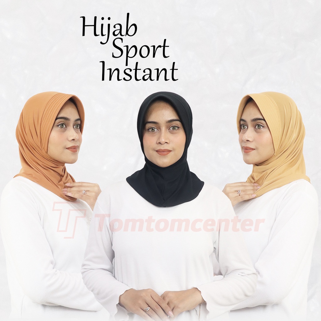 Jilbab Kerudung Hijab Instan Sport Olahraga Krudung Instant Sports Sporty Volly Voli Pendek Premium Warna Lengkap